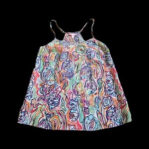 Lilly Pulitzer Silk Multicolor Abstract Tank Top